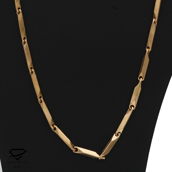 گردنبند مردانه استیل طلایی کبریتی 60 سانتیمتر
